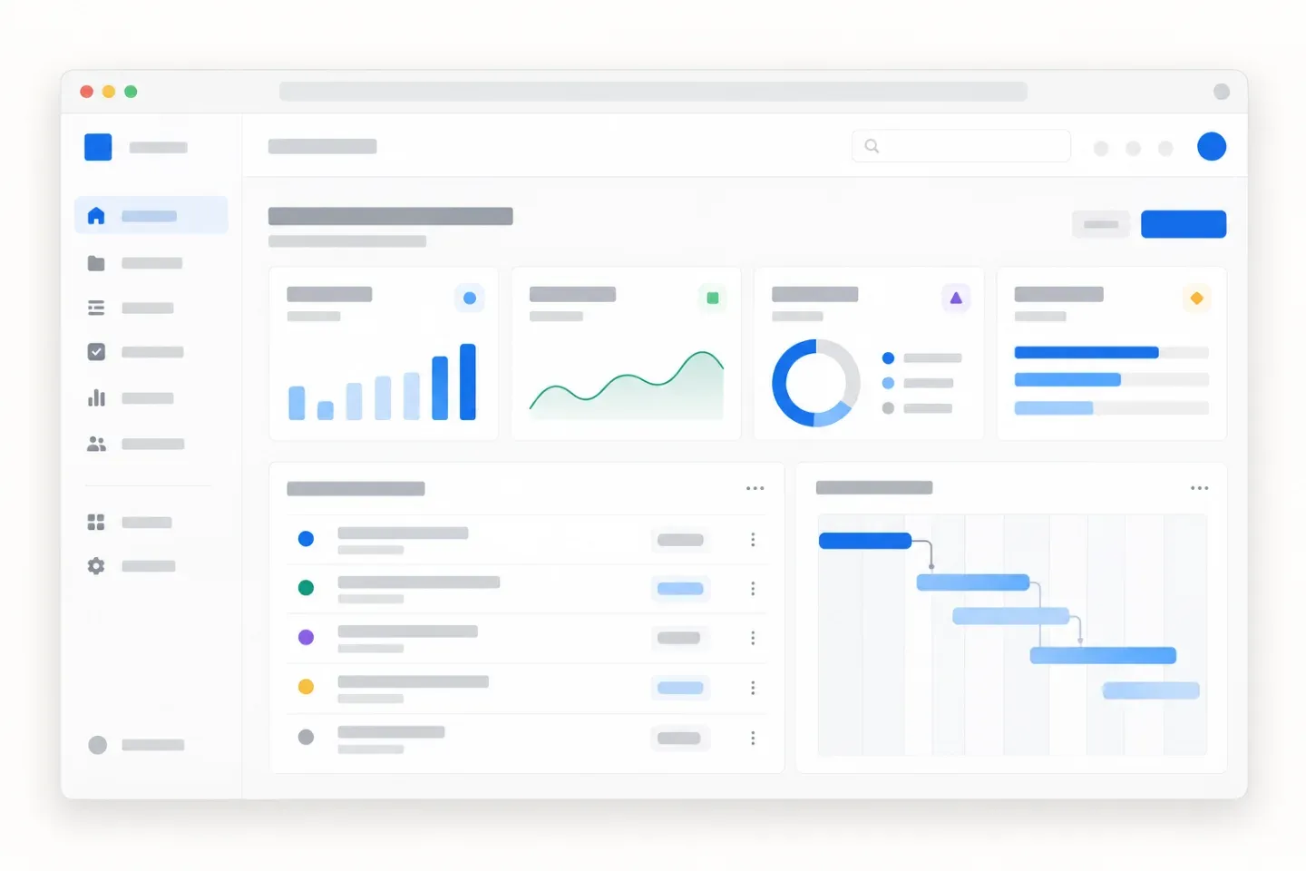 A sales dashboard with charts, pipeline stages, and a schedule.